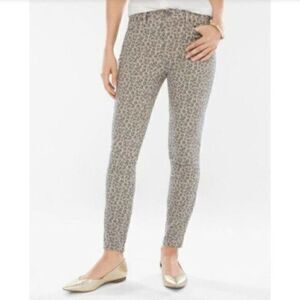 NYDJ Khaki Animal Print Ankle Jeans Lift Tuck Pants 4